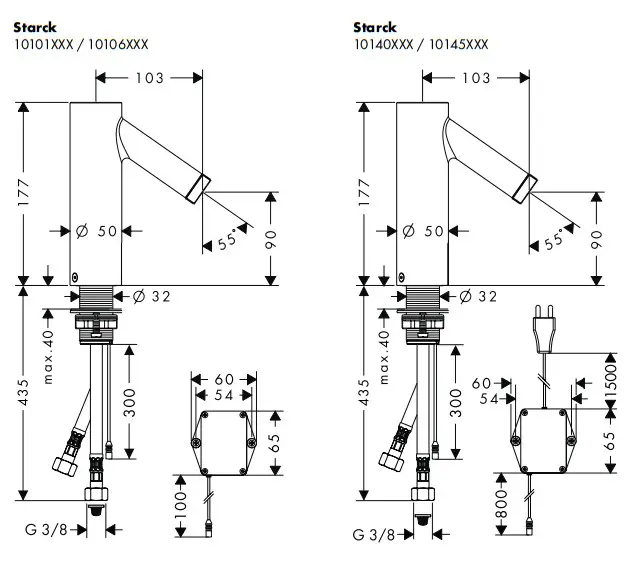 hansgrohe AXOR STARCK Electronic Faucet with Temperature Control - fig 5