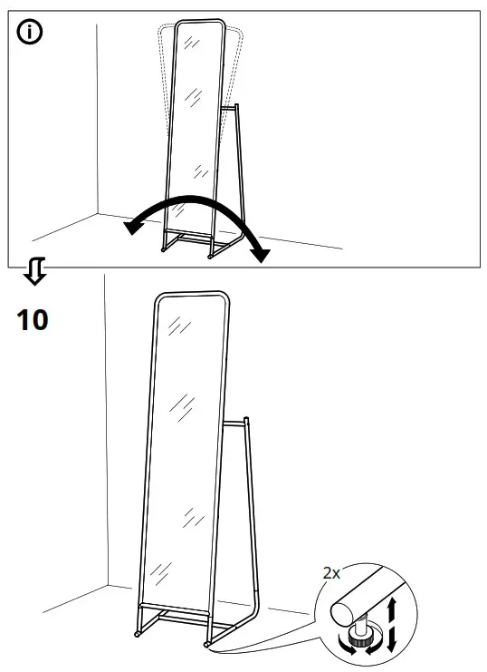 IKEA 803.962.43 KNAPPER Standing Mirror - fig 7
