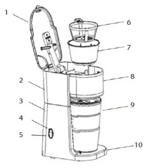 Elite Gourmet EHC111A Single Serve Personal Coffee Maker  - fig1