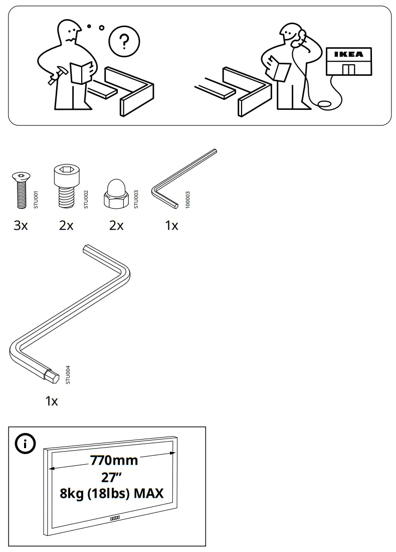 IKEA STUBBERGET Bracket for Monitor - Figure