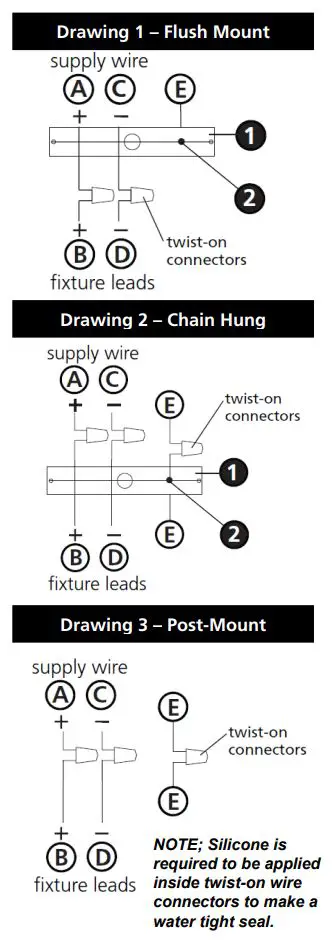 HINKLEY 2894KZ Horizon LED Outdoor Wall Mount Lantern Instruction Manual - DRAWING 1,2,3