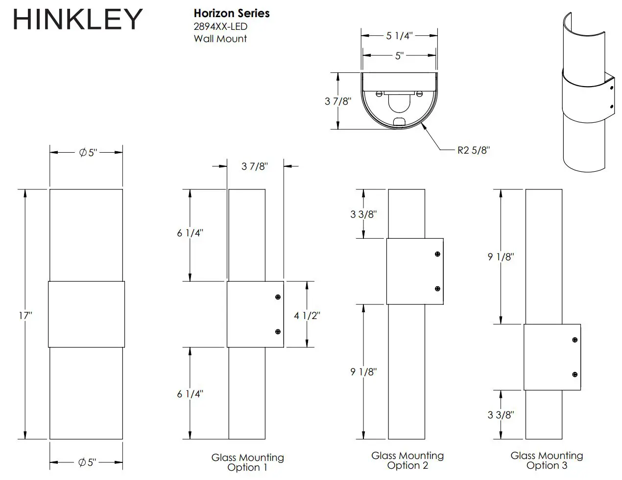 HINKLEY 2894KZ Horizon LED Outdoor Wall Mount Lantern Instruction Manual - Horizon Series