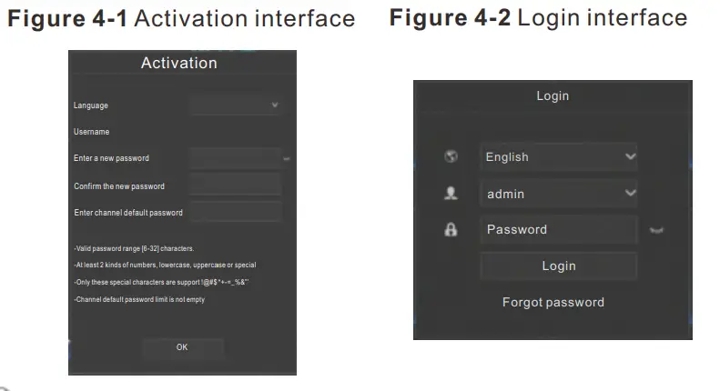 SUNELL 2HDD PoE NVR Network Video Recorder - Activation interface