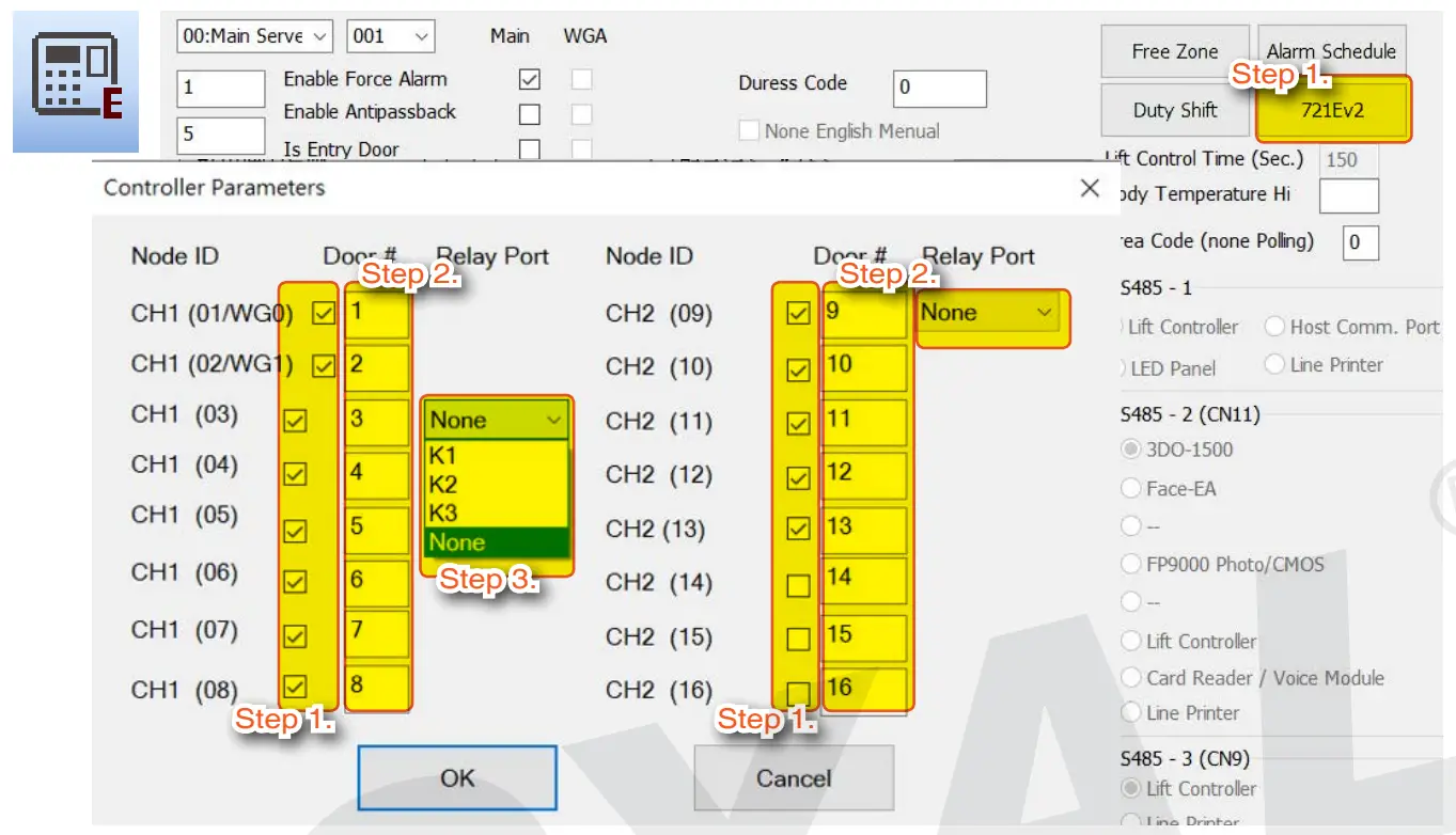 Set the connected access controller Node ID