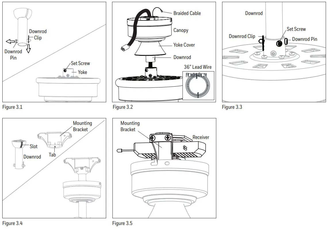 Honeywell 51855 Carnegie Ceiling Fan - Downrod