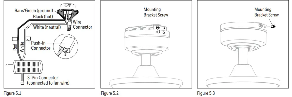Honeywell 51855 Carnegie Ceiling Fan - Mounting 1