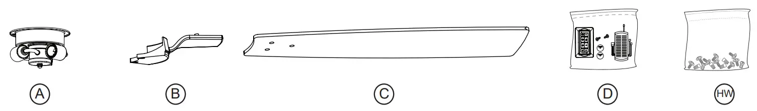 Honeywell 51855 Carnegie Ceiling Fan - PARTS