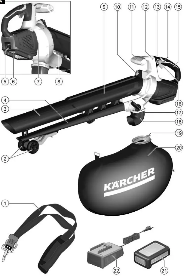 K RCHER BLV 18 200 Battery Leaf Blower and Blower - fig1