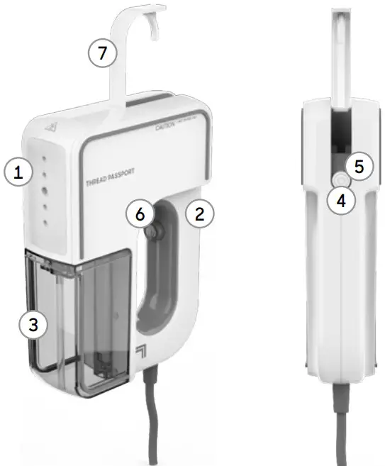 SHARPER IMAGE Thread Passport Handheld Travel Garment Steamer - UNIT FEATURES