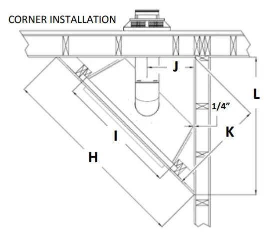 KOZY HEAT SP 34 Direct Vent Fireplace - CORNER INSTALLATION