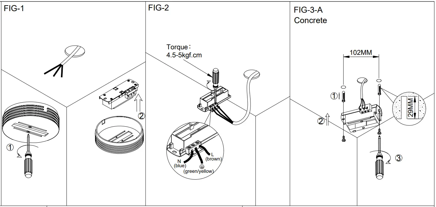 HALCYON T260 Track 3 Cir Ceiling Mt Adaptor Spot Flood White - fig 2