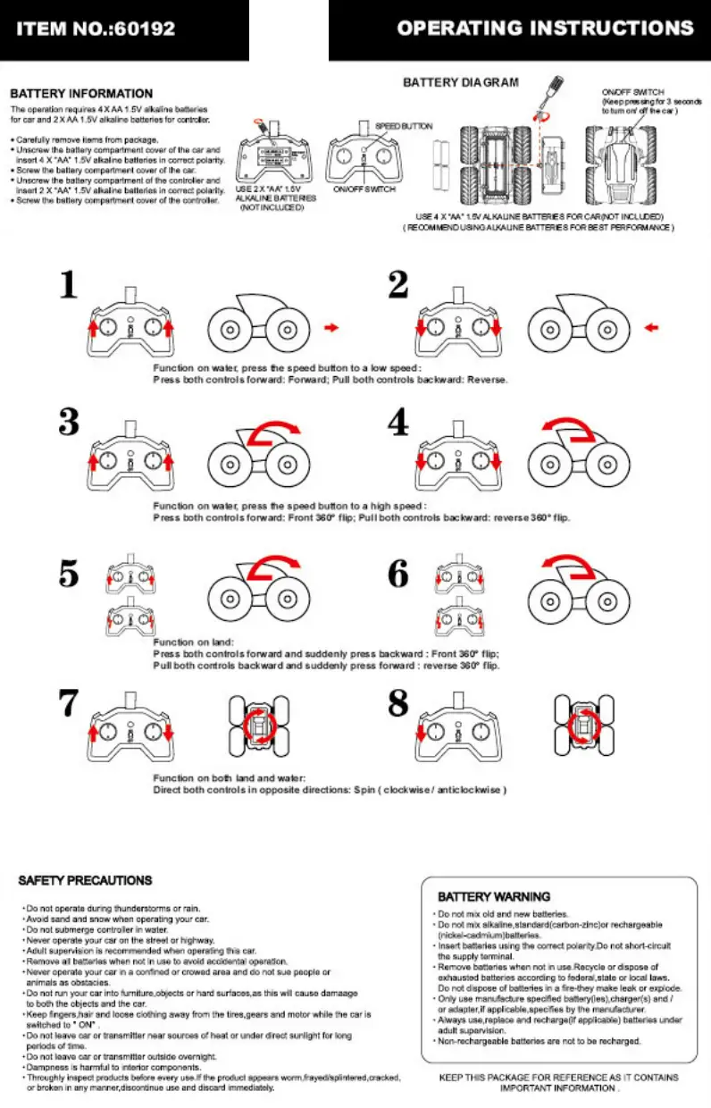 YINRUN 60192 King of Amphicar Radio Controlled Stunt Vehicle - fig 9