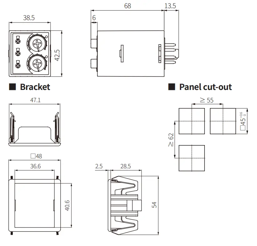 Autonics ATS8W W38x H42mm Twin Analog Timers - fig 2
