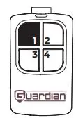 GUARDIAN UTX Universal 4 Button Remote Control Instruction Manual - Press the button you wish