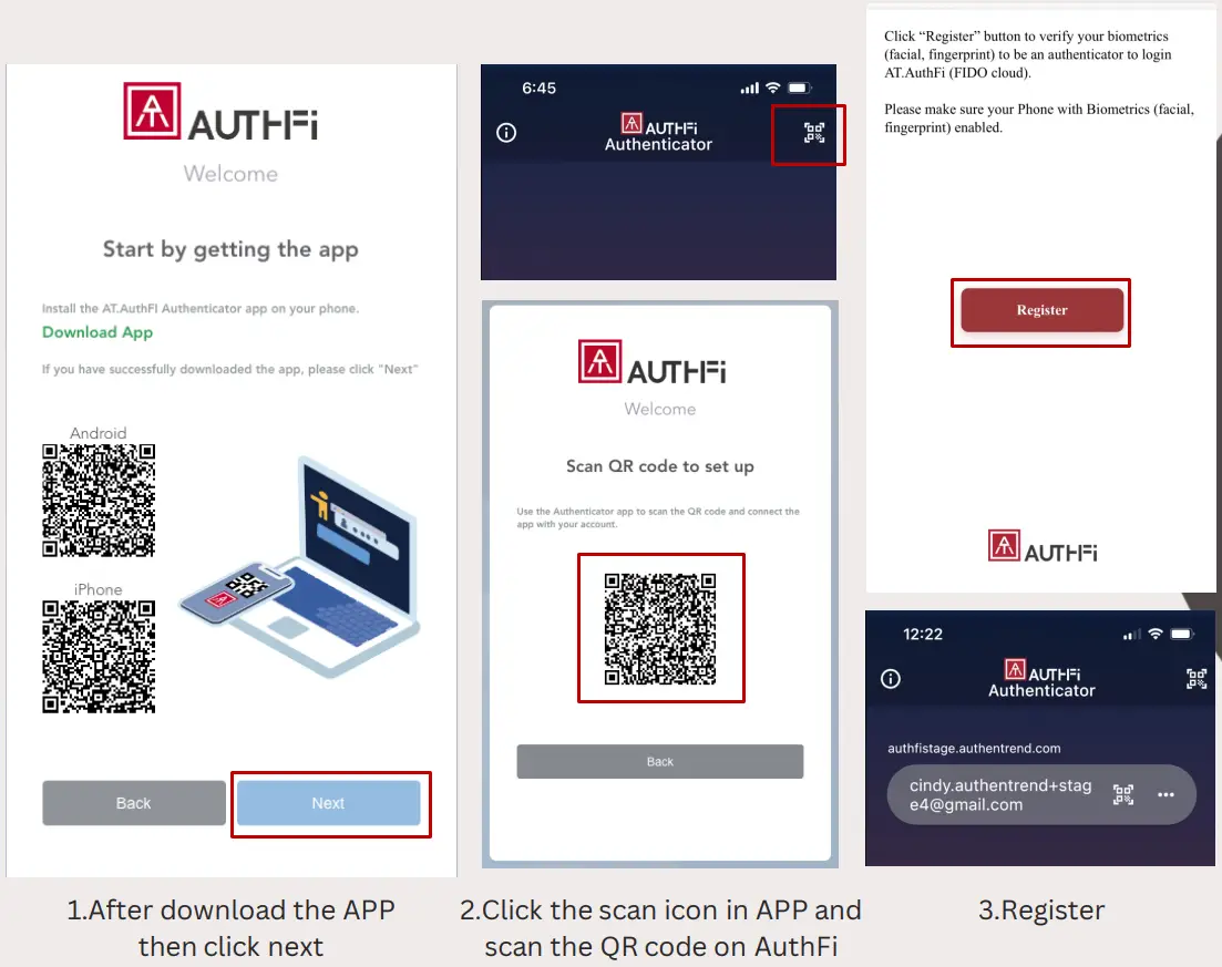 Register authenticator - APP