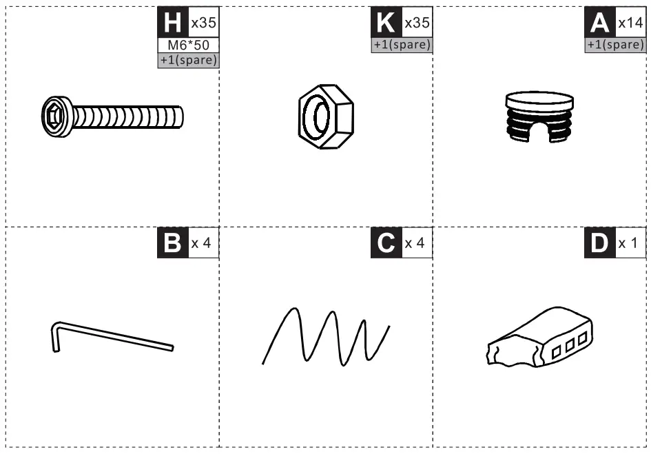 Outsunny 845-612V01WT Steel Walk In Polytunnel Greenhouse - hardware