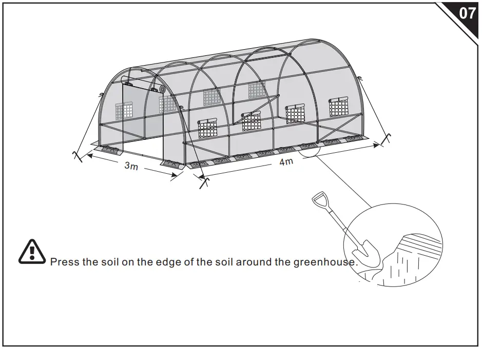 Outsunny 845-612V01WT Steel Walk In Polytunnel Greenhouse - parts 4