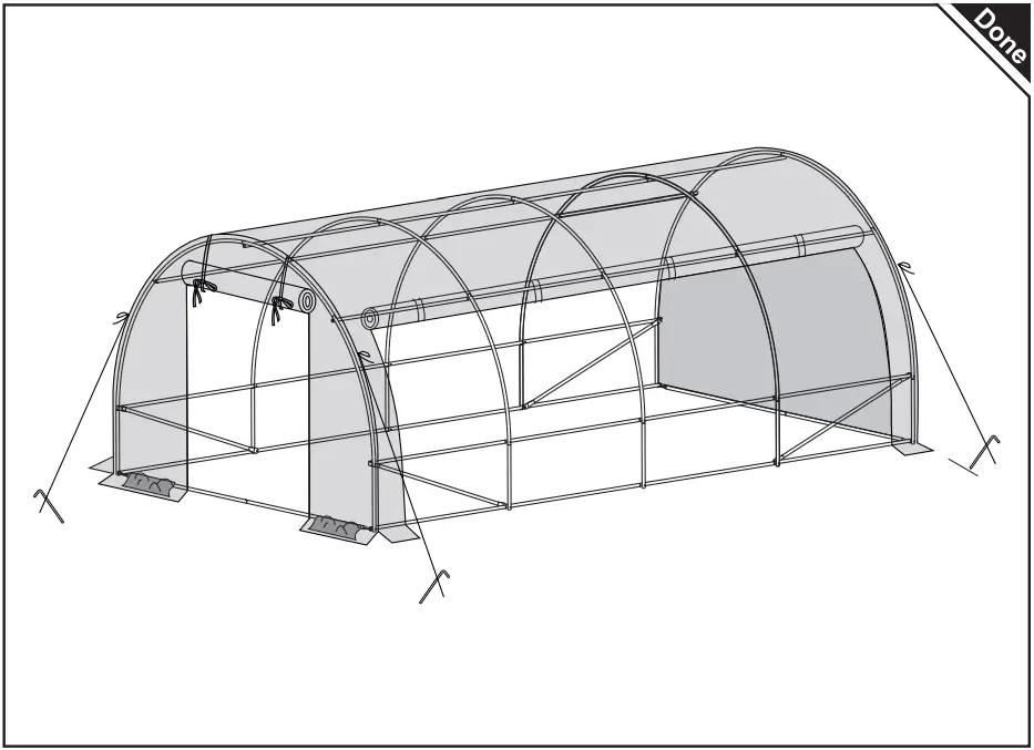 Outsunny 845-612V01WT Steel Walk In Polytunnel Greenhouse - parts 5