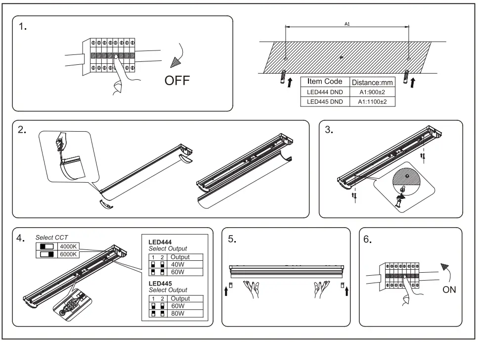 HALCYON LED444 DND LED Select Wide Body Batten - parts