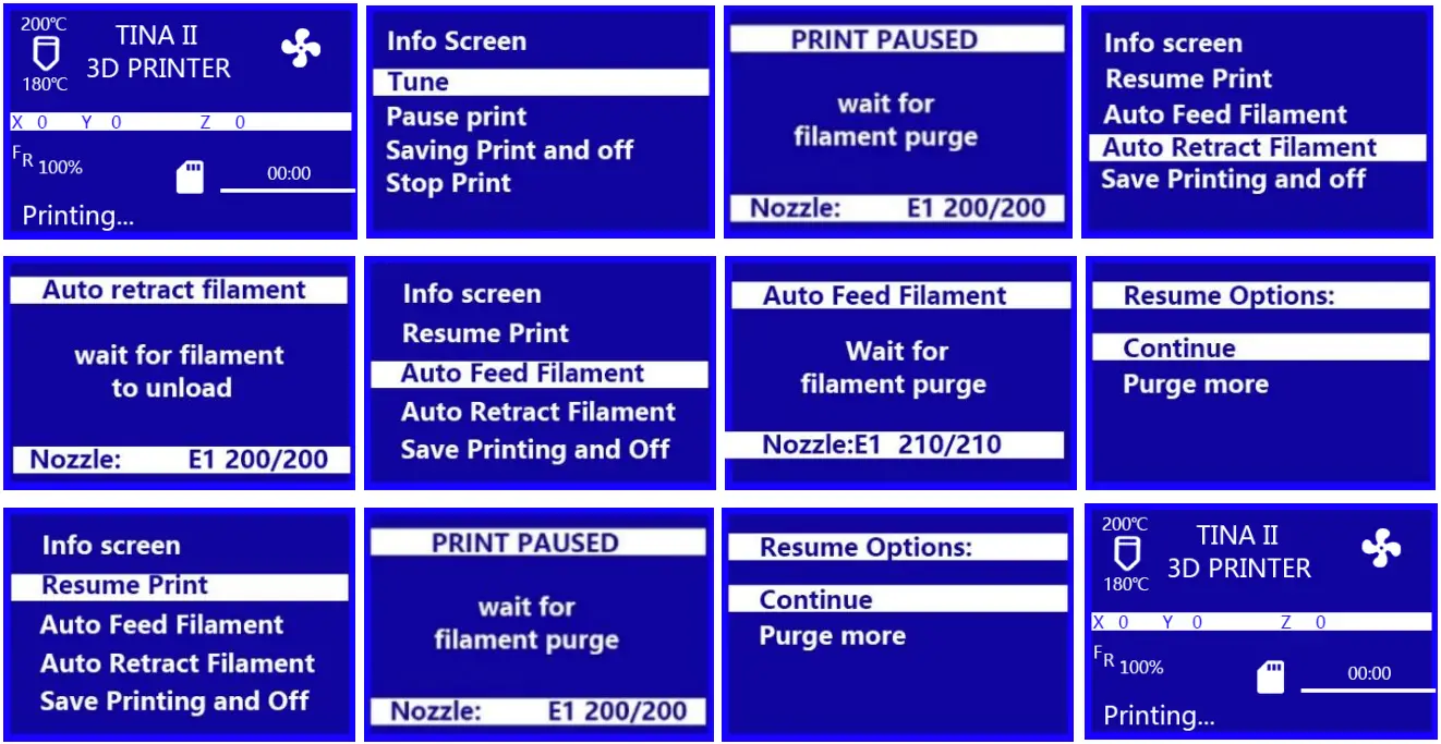 WEEDO TINA2 3D Printer - Changing Filament