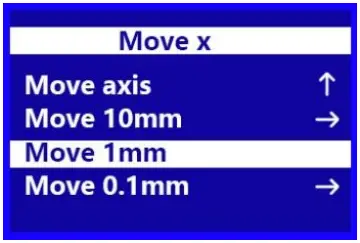 WEEDO TINA2 3D Printer - Extruder Menu