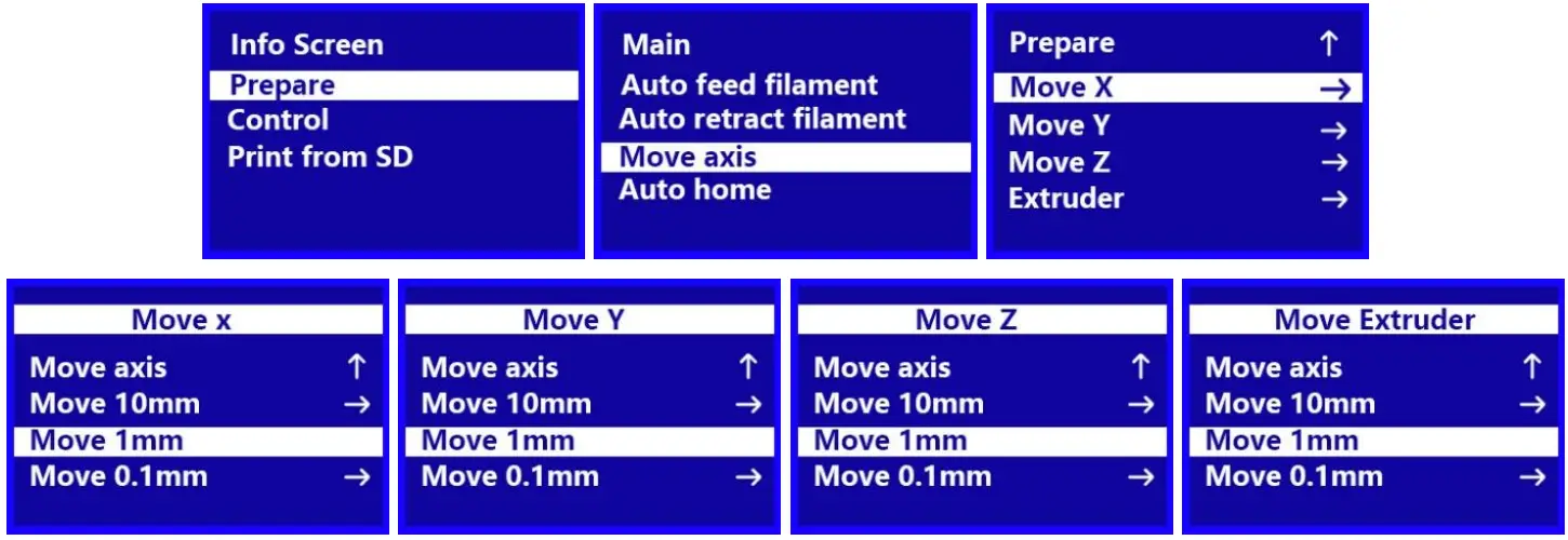 WEEDO TINA2 3D Printer - Move Axis