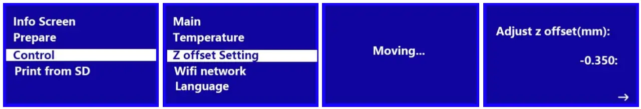 WEEDO TINA2 3D Printer - Offset Setting