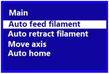 WEEDO TINA2 3D Printer - Prepare Menu