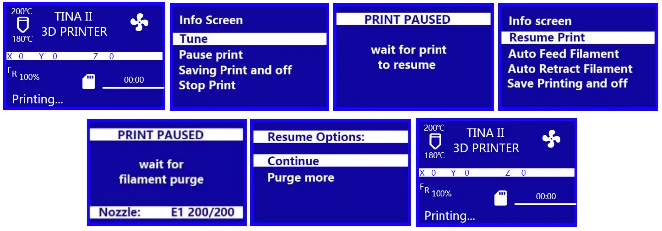 WEEDO TINA2 3D Printer - Resuming Print