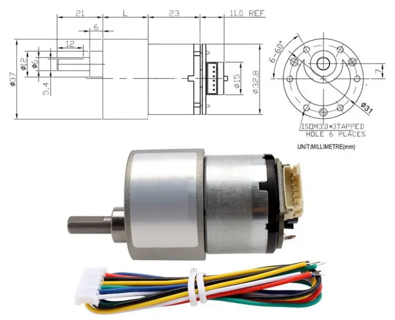 E-S-MOTOR-37SG-520-6.3-EN- 6V-Metal-Gearmotor-37D-with-11PPR-Encoder-featured