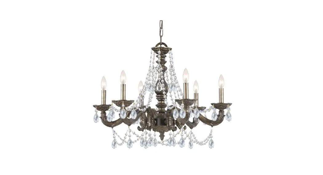 Crystorama 5026-vb-cl-s Six Light Chandelier Instruction Manual