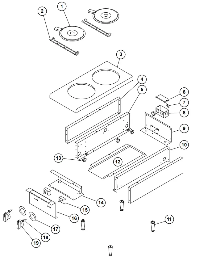 APW Wyott SEHPS Workline Hotplate Electric Countertop, Electric Hotplates - Fig 1