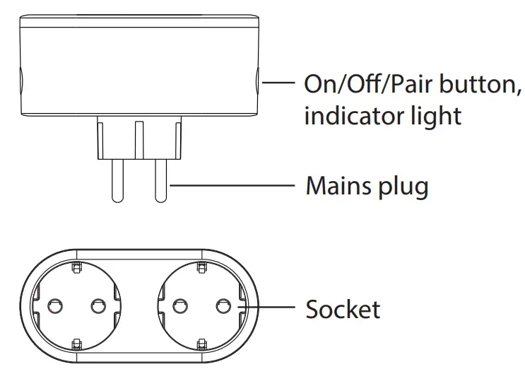 WOOX R6073 WIFI Smart Dual Plug - parts