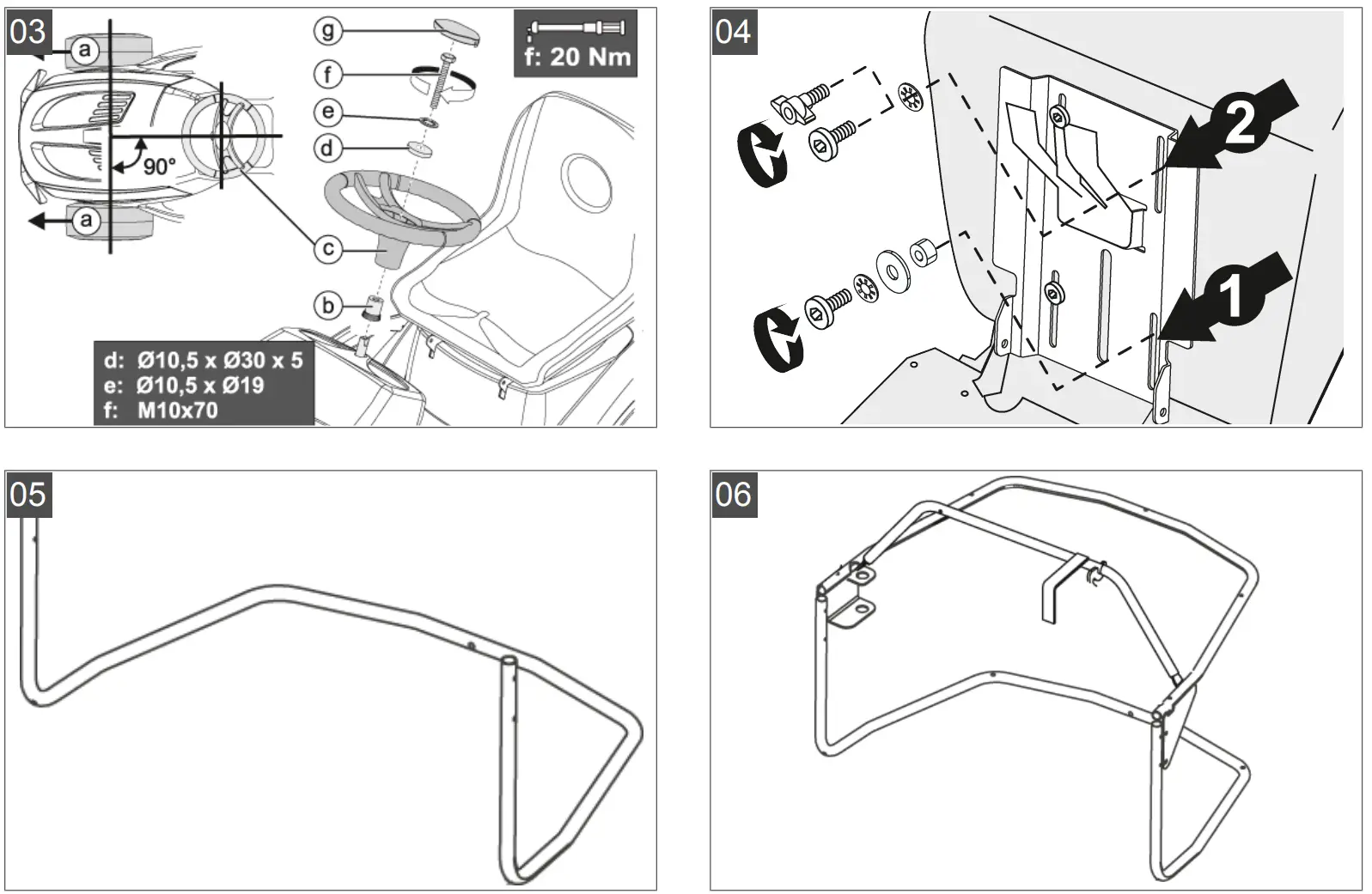 Mounting the grass catcher