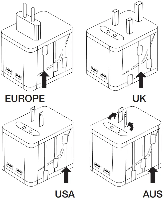 Verbatim UTA-02 Universal Travel Adapter - Selecting your plug