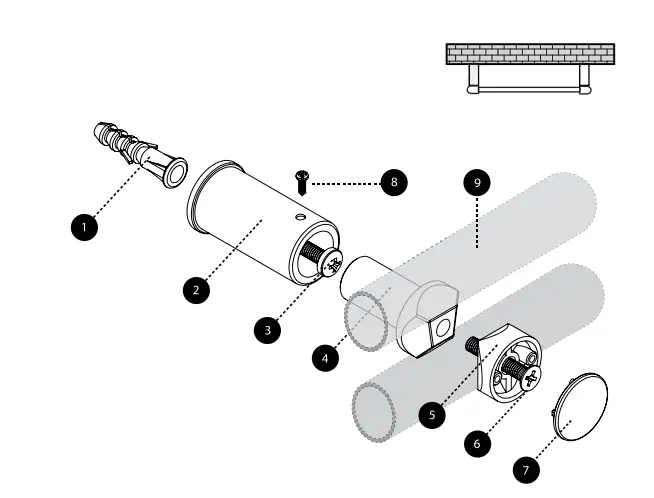 Rointe ELBA AQUA Hydraulic Towel Rail - parts