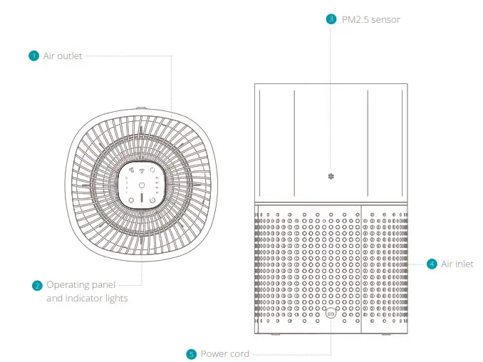 Duux DXPU07 Bright Smart Air Purifier - Product overview