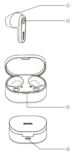 PHILIPS TAT1138BL 00 True Wireless Headphones - LED indicato