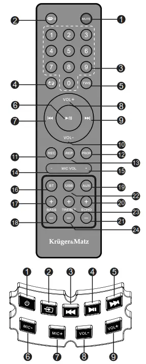 Kruger Matz KM0562 Spiral Wireless Speaker - DESCRIPTION