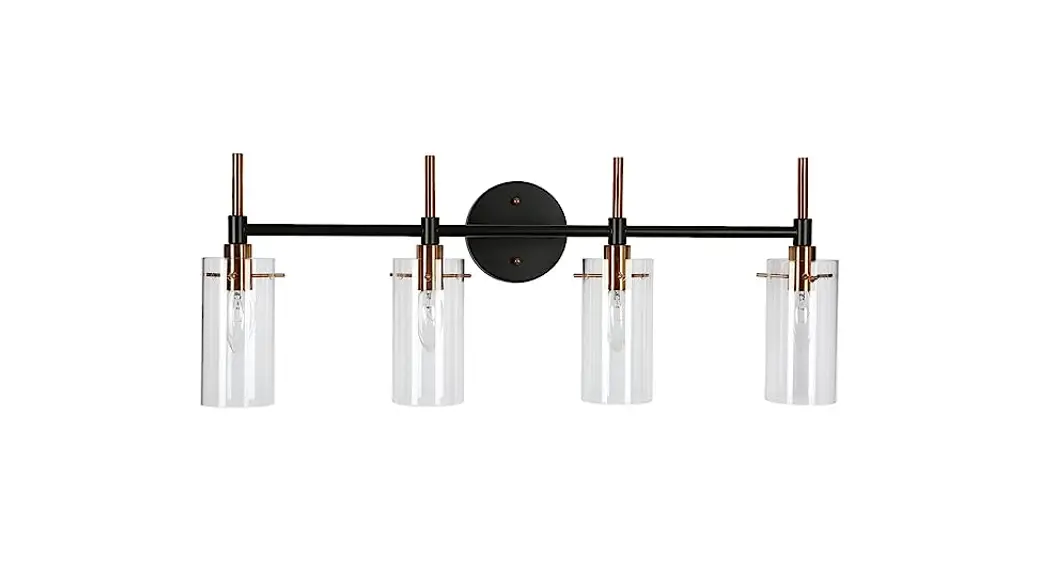 Zevni Z-p8ji6bzq-48w4 Modern 4-light Black Bathroom Vanity Light Instruction Manual