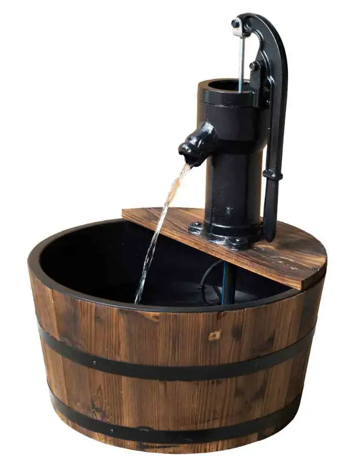 Outsunny 844-129 Outdoor Wooden Barrel Electric Garden-product