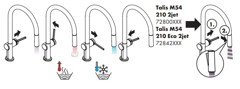 hansgrohe Talis M54 2 1 0 2jet 72800XXX Single Lever Kitchen Mixer - Figure 11