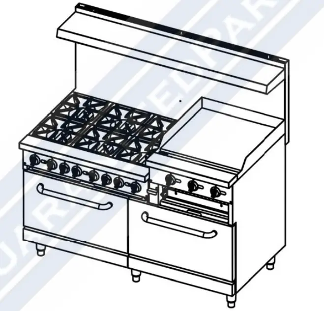 Culitek Gas Equipment BDGR-3624GNG Gas Range Griddle Combos