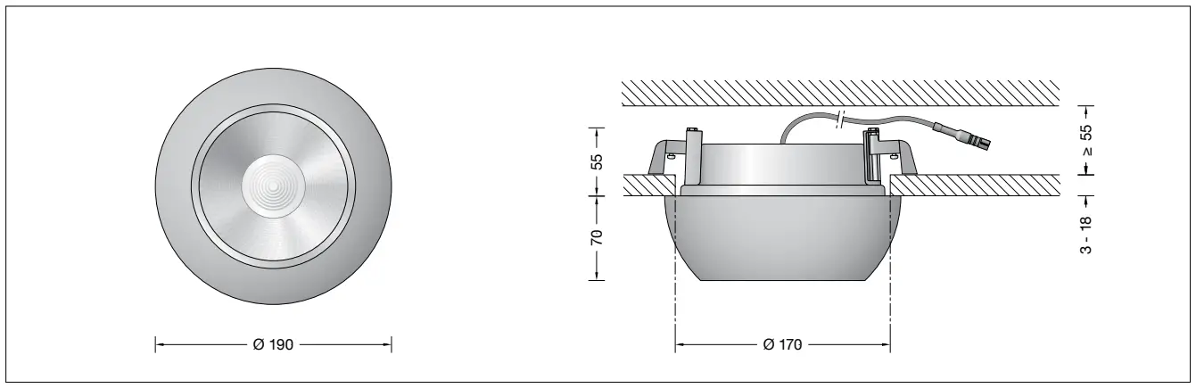 BEGA 50905 1 Recessed Ceiling Downlight for Indoor Use