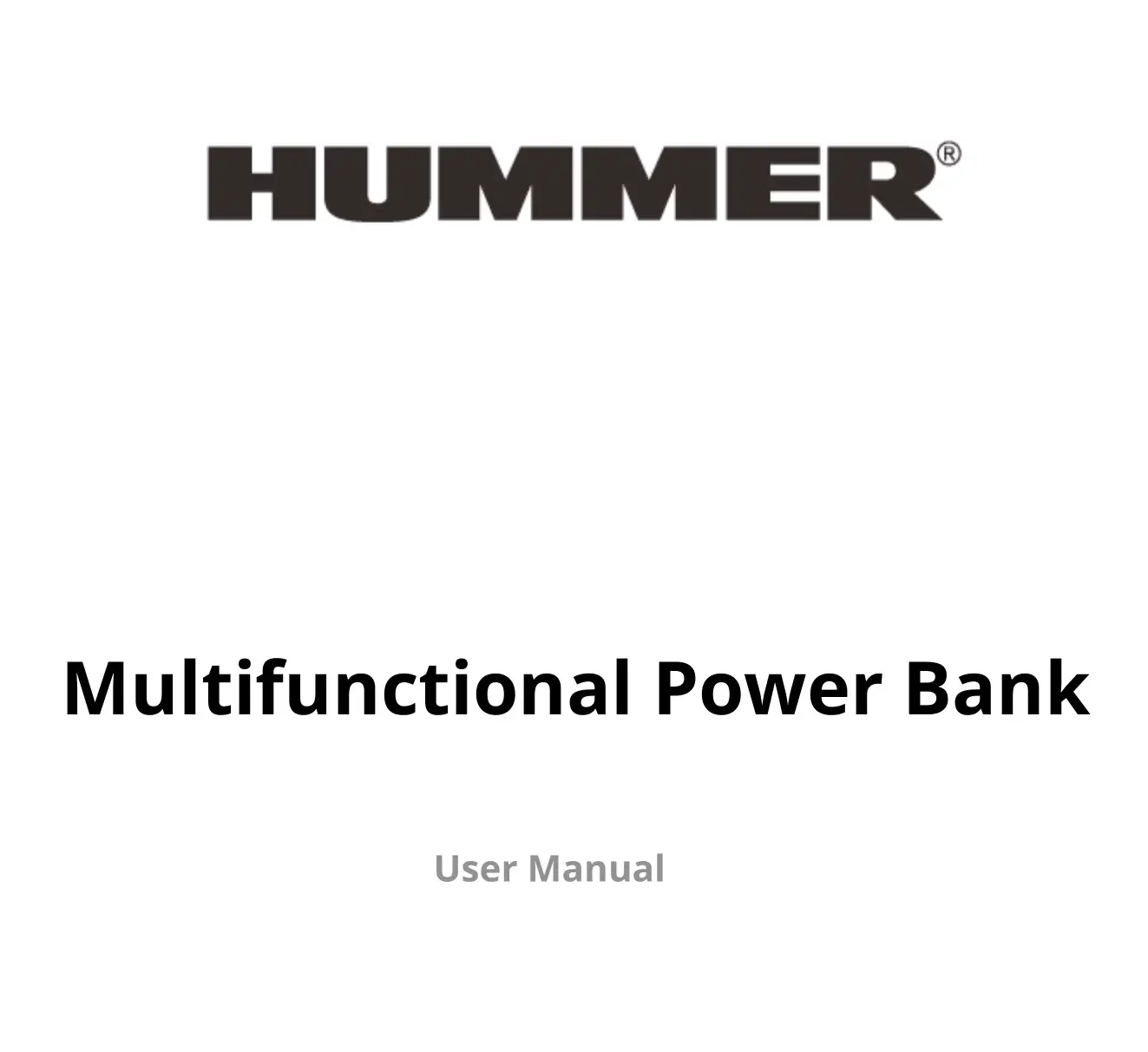 HUMMER H8 Multifunctional Jump Starter Power Bank User Manual