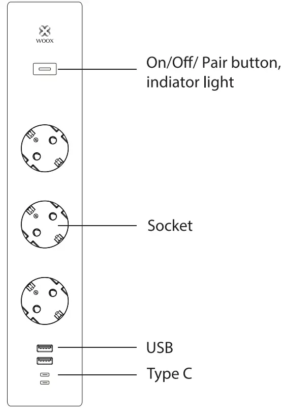 WOOX R6132 Smart WiFi Multi Power Socket - Fig 1