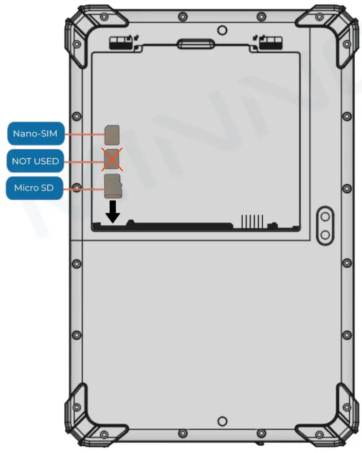 MINNO Intrepid W8 8 Inch Rugged Windows Tablet - Sim Installation