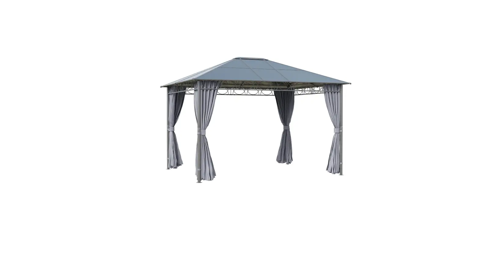 Outsunny 84c-212v01 Hardtop Garden Gazebo With Curtains Instruction Manual