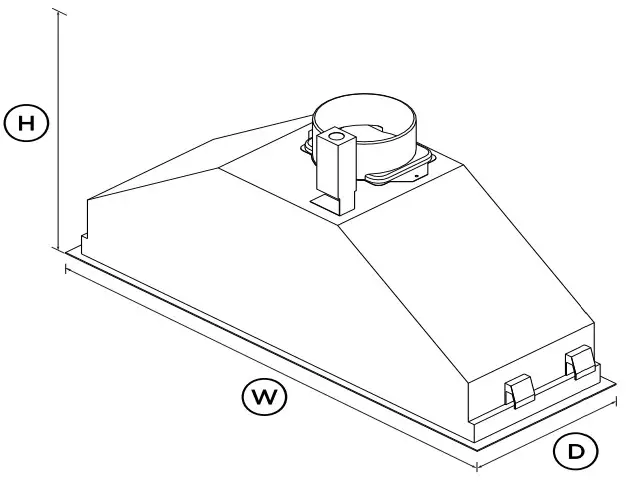 FISHER PAYKEL HP36IDCHX4 Insert Range Hood - Depth
