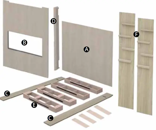 MODERN FLAMES ALLWOOD Fireplace Wall System - MAIN UNIT